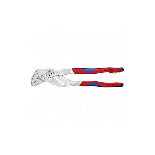 Knipex 10 in V-Jaw Plier Wrench Smooth, Bi-Material Grip 86 05 250 T BKA