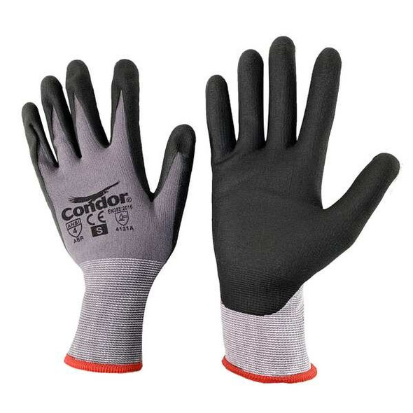 Coated Gloves, Nitrile, Sandy, Palm, 4 Abrasion Level, Black/Gray, 3XL 1 PR