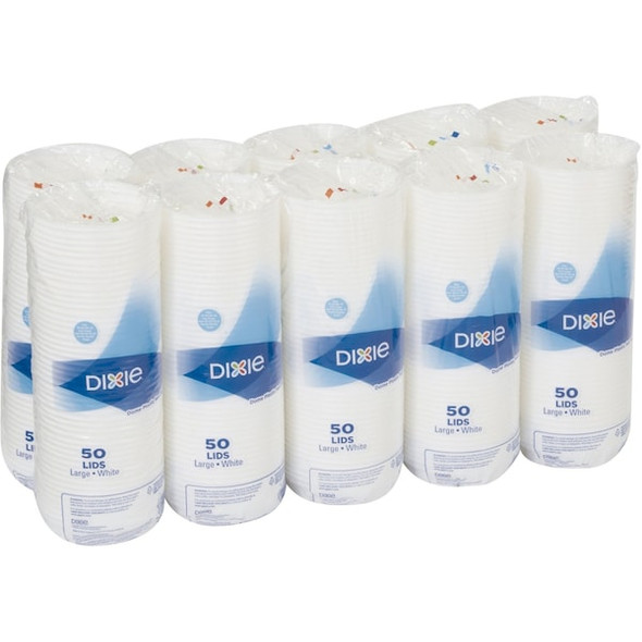 Dixie Lid for 12 to 20 oz. Hot Cup, Dome, Sip Through, White, Pk500 9542500DX