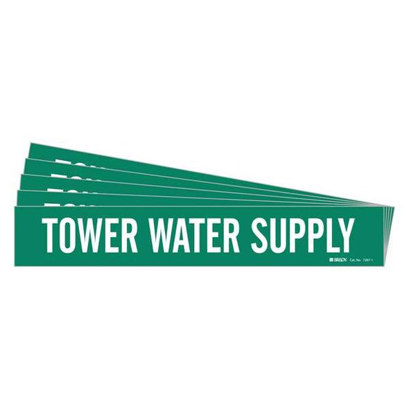 Brady Pipe Marker,Tower Water Supply,PK5, 7287-1-PK 7287-1-PK