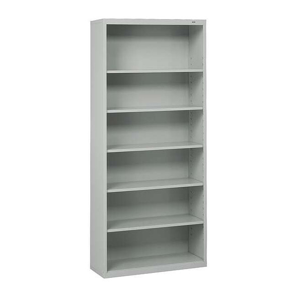 Tennsco 6-Shelf Stationary Bookcase, 78"x34-1/2" Light Gray B-78LG