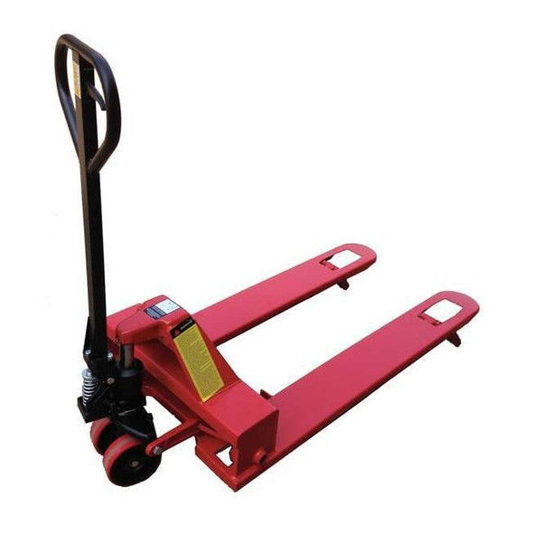 Dayton Pallet Jack, 64 in, 27 in, Red, 5000 lb 24L322