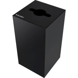 Global Industrial Square Recycling Can with Mixed Recycling Lid 28 Gallon Black