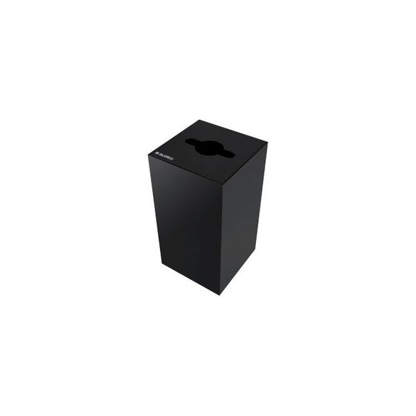 Global Industrial Square Recycling Can with Mixed Recycling Lid 28 Gallon Black