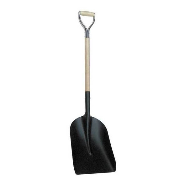 No. 2 16 ga Scoop Shovel, Steel Blade, 27 in L, Natural Wood Handle