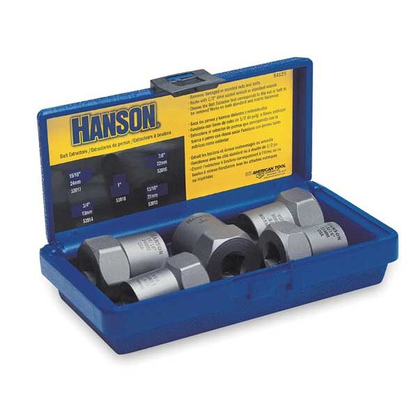 Irwin ScrewExtrctrSet,1/2in,Hand,SAE,Metric,5 54125