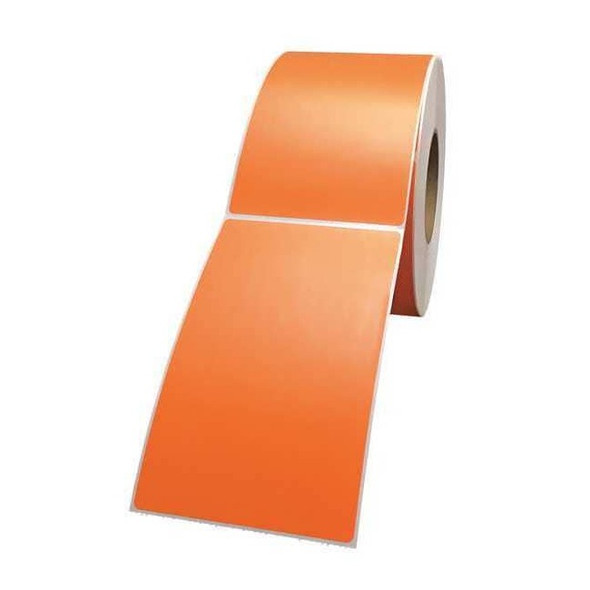Printer Label, 4 in Label W, 6 in Label H, 1,000 Labels per Roll, Orange