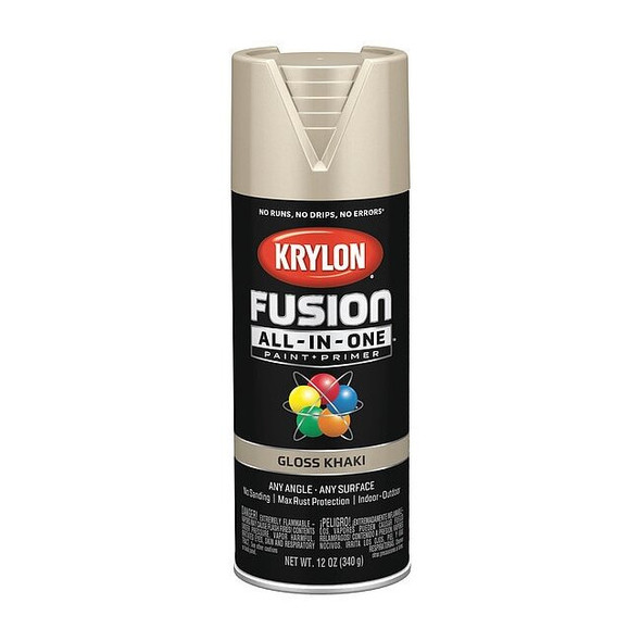 Krylon Rust Preventative Spray Paint, Khaki, Gloss, Solvent, 12 oz K02713007