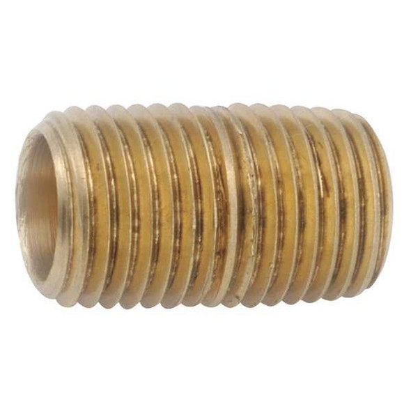 1/8" MNPT x 13/32" TBE Brass Close Pipe Nipple Sch 40