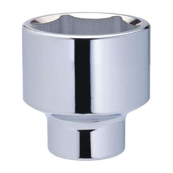 WESTWARD 3/4 in Drive, 1-11/16" SAE Socket, 6 Points,  Steel, Chrome, 1 11/16 in