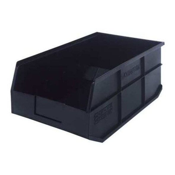 Shelf Storage Bin, Polypropylene, Black, 7 in H, 11 in W, 18 in L