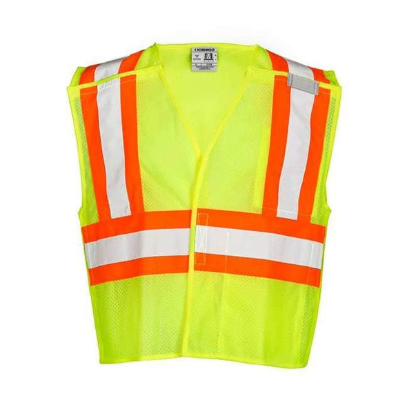 Kishigo Medium Class 2 Breakaway High Visibility Vest, Lime 1174-M