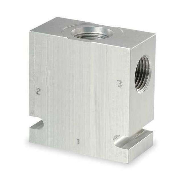 Parker Valve Base,9/16-18 SAE,Alum,8-3 Cavity B08-3-A6T