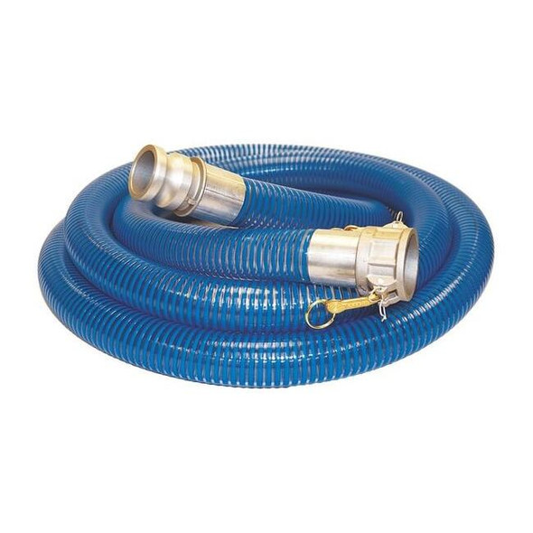Kuriyama 1-1/2" ID x 20 ft PVC Water Suction Hose Clear/BL 45DU69