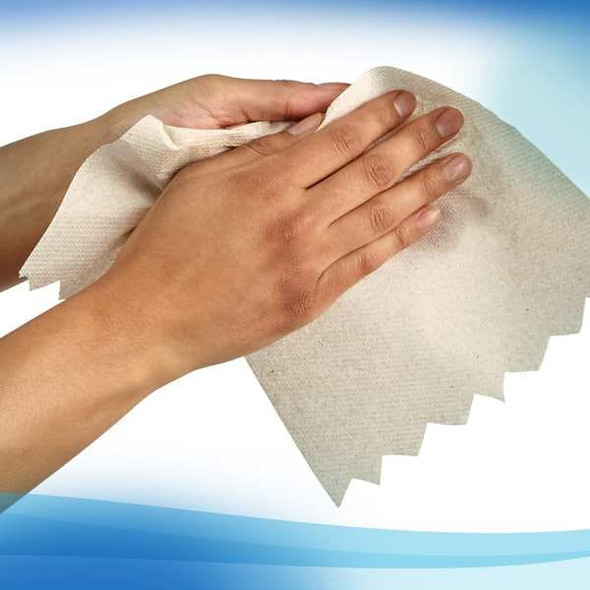 Scott Essential 100% Recycled Brown Hard Roll Towels. Purple Core Dispensers, 700'/Roll/6 Rolls/Case