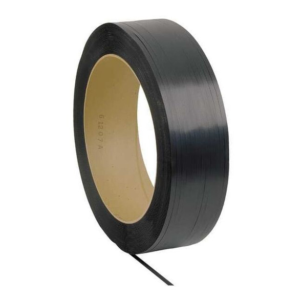 Polypropylene Strapping, 1/2 in x 0.03 in, 600 lb Break Strength, Black
