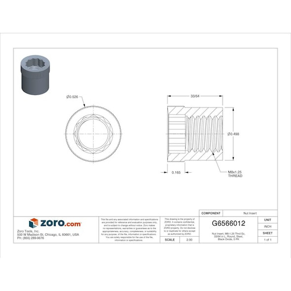 Ampg Allen Nut,Steel,0.522" L,PK5 Z1968M-5 Ampg Allen Nut,Steel,0.522" L,PK5 Z1968M-5