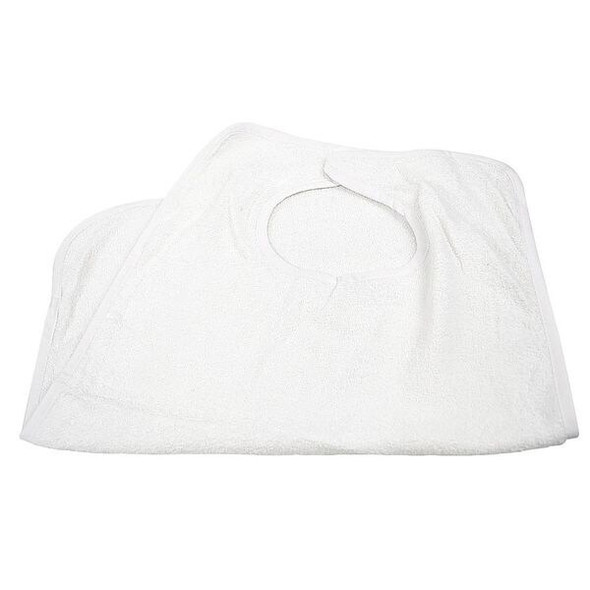 R & R Textile Terry Bib, Cotton, White, 18 in, 18 in x 30 in X14470