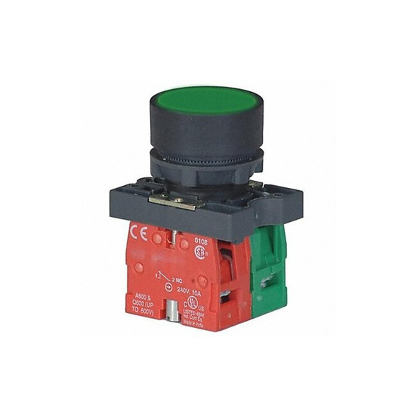 Dayton Push Button Operator, 22 mm, 1NO/1NC, Green 30G233