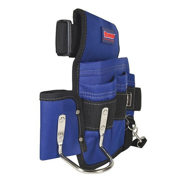 Westward Tool Pouch, Tool Belt, Blue, Black, 600D Polyester, 4 Pockets 5MZL0