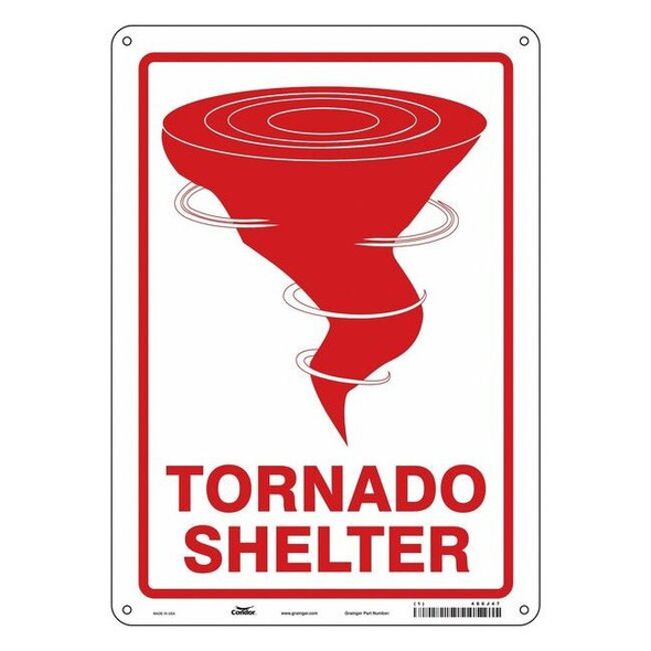 TORNADO SHELTER, 10 in W x 14 in H, Vertical Rectangle, Vinyl, 480J47