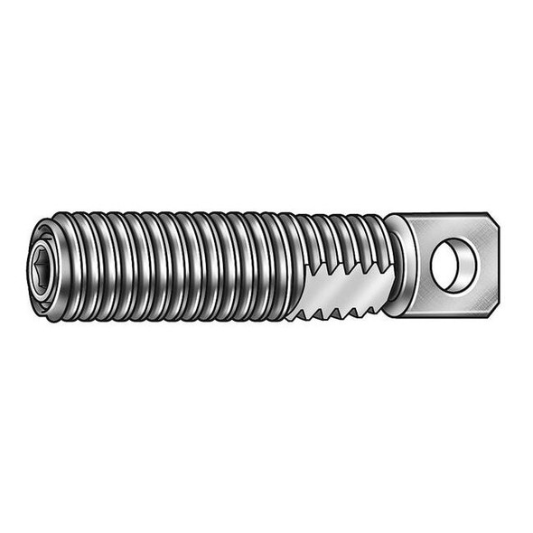 Swivel Spring Anchor, 1/4"-20, 1-1/4 in L, 18-8 Stainless Steel Plain