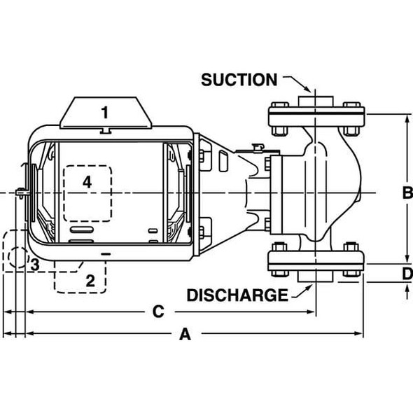 Bell & Gossett Hydronic Circulating Pump, 1/6 hp, 115V, 1 Phase, Flange Connection 102210