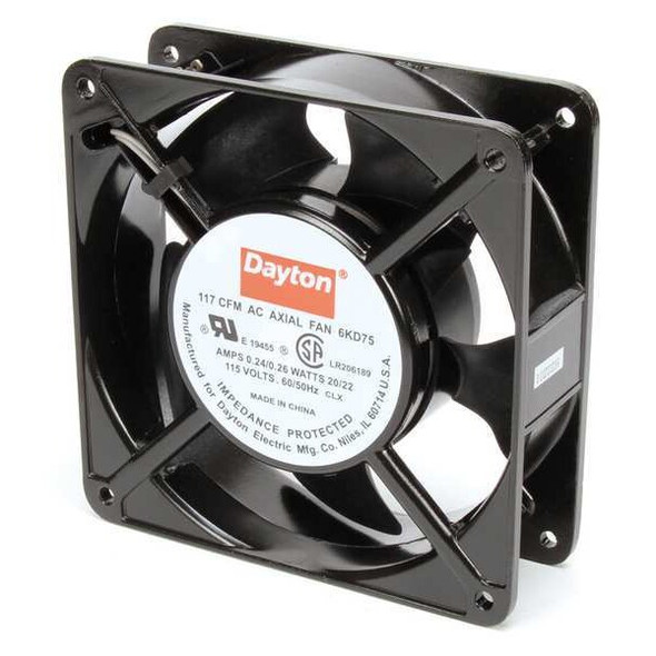 Dayton Axial Fan, Square, 115V AC, 1 Phase, Cast Aluminum, 4 11/16 in W. 6KD75