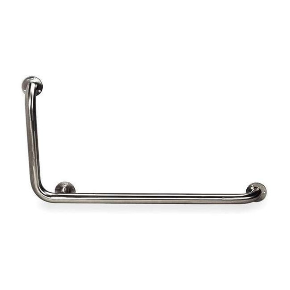 Right Hand 90 Degrees Grab Bar, 32" L, Stainless Steel, Unfinished