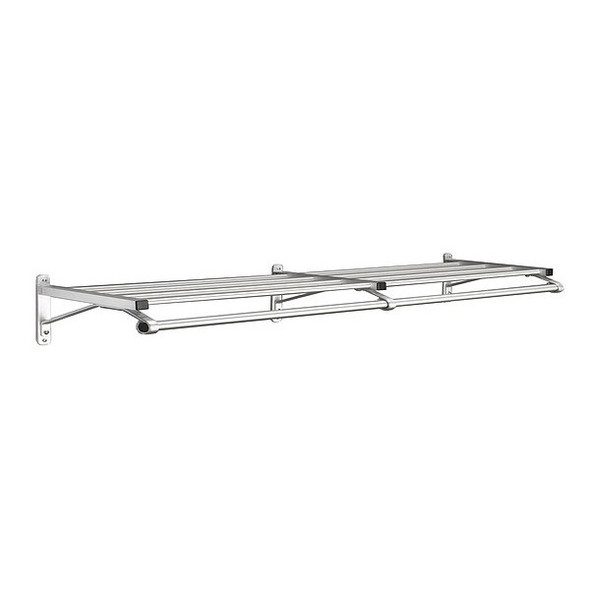 Glaro Coat Rack,1 Shelf,72 In W,Satin Aluminum 501-72SA