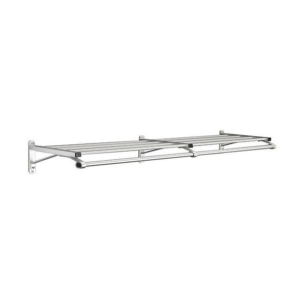 Glaro Coat Rack,1 Shelf,72 In W,Satin Aluminum 501-72SA
