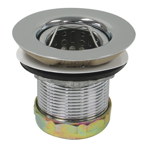 Perfect Putty Sink Strainer, Chrome, 3-1/2"L, Zinc/Rubber 59-3060