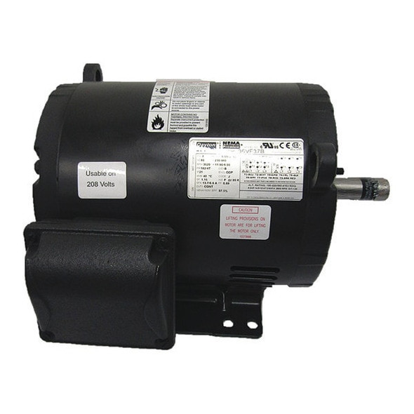 Three-Phase General Purpose Motor, 5 HP, 182/4T Frame, 230/460V AC Voltage, 3520 Nameplate RPM