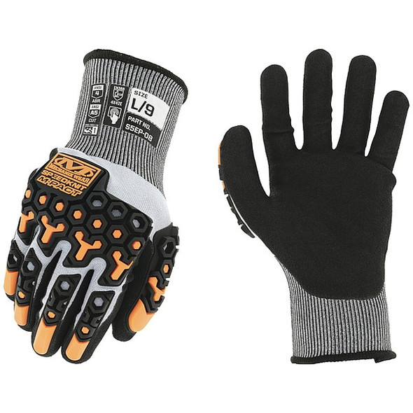 Knit Gloves, Nitrile, Sandy, Palm, 4 Abrasion Level, Black, XL (10) 1 PR