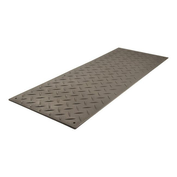 Ground Protection Mat, 1/2 in Thickness, High Density Polyethylene, Black