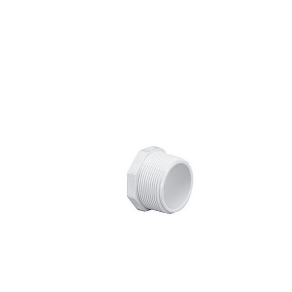 Westlake Pipe & Fittings Plug, 1 1/2 in, Schedule 40, MNPT,White 450015BC