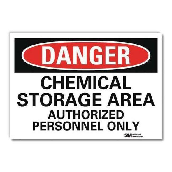 Danger Sign, 10 in H, 14 in W,Horizontal Rectangle, English, U3-1166-RD_14X10