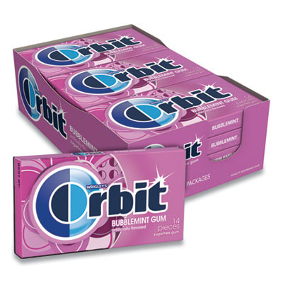 Orbit® Sugar-Free Chewing Gum, Bubblemint, 12/box WMW21489