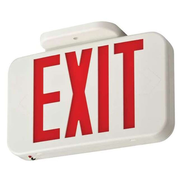 LED Exit Sign, White, 1 or 2 Face(s), LED, Not Battery Powered