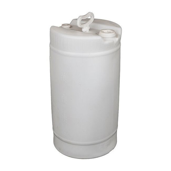 Closed Head Transport Drum, Polyethylene, 15 gal, Unlined, Translucent White
