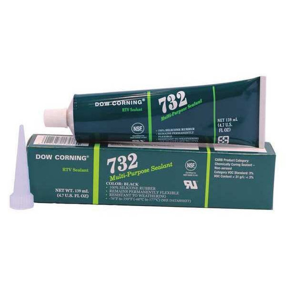 Dowsil Silicone Sealant,Black,732 3138364 Dowsil Silicone Sealant,Black,732 3138364