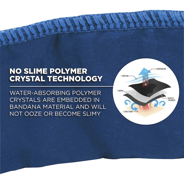 Ergodyne Evaporative Cooling Bandana,Solid Blue 6702 Ergodyne Evaporative Cooling Bandana,Solid Blue 6702