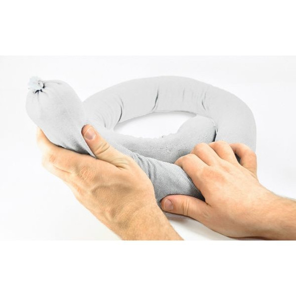 Spilfyter Sorbent Sock, 42 gal, 3 in x 10 ft, Universal, White, 6 PK 150310