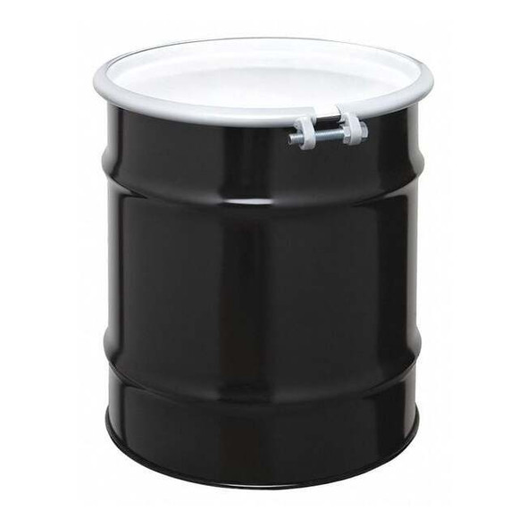 Open Head Transport Drum, Steel, 20 gal, Unlined, Black