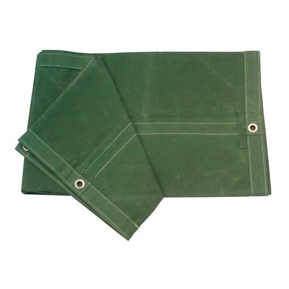 Heavy Duty Tarp, 5 ft 6 in x 7 ft 6 in, 30 Mil, Olive Green, Cotton Canvas