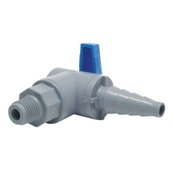 Manufacturer Varies 3/8" MNPT x Barb PVC Ball Valve Angle PVC 657-6MTB-F