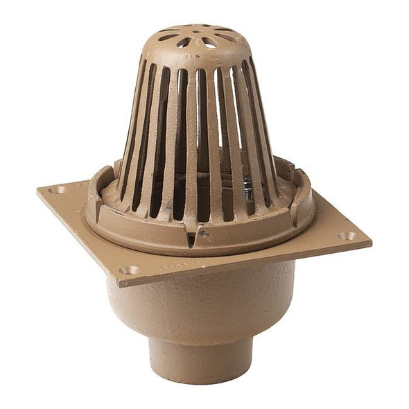Light Commercial Roof Drain, cast iron, 2", No-Hub