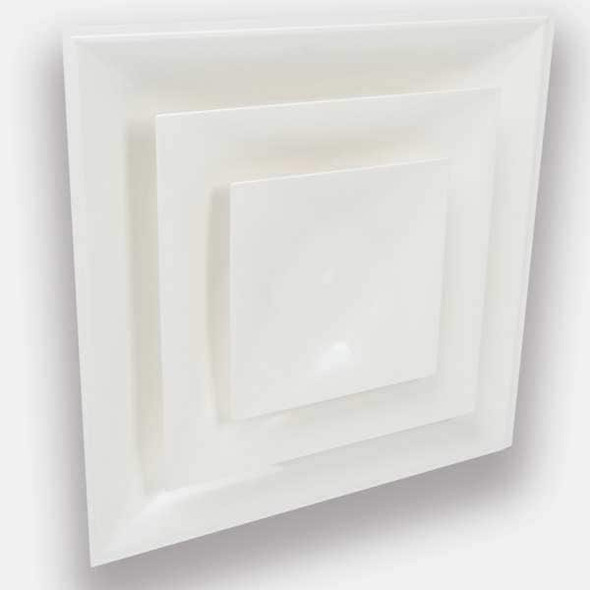 American Louver 6 in Square 3 Cone Diffuser, White STR-C-6W