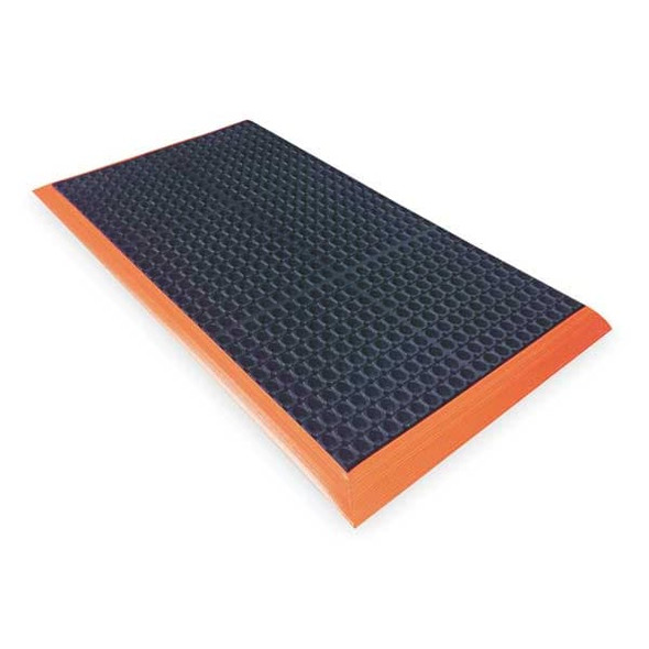 Antifatigue Mat, 40 in L x 26 in W, 7/8 in Thickness, Rubber, Mini-Diamond Studded Top, Black
