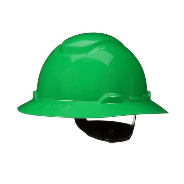 SecureFit(TM) Full Brim Hard Hat, HDPE, 4 Point Ratchet, Type 1, Class G, Type 1, Class E, Green